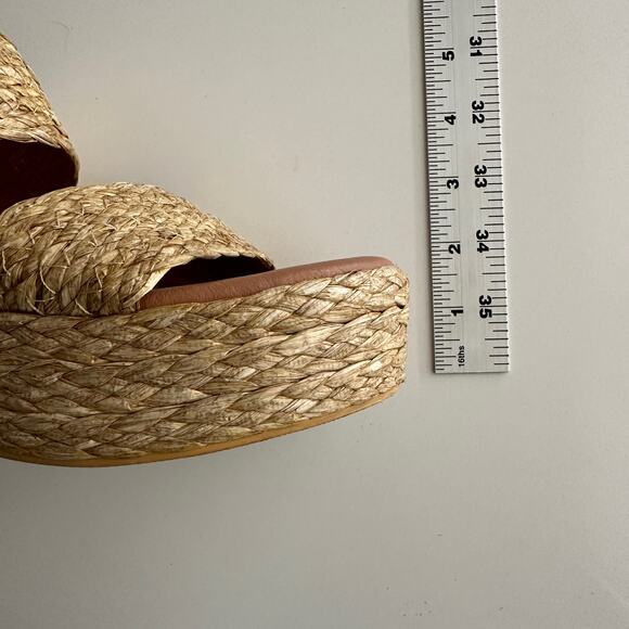 Beach by Matisse EUC Seaview Braided Straw Chunky Platform Slide Sandals 10 - Picture 4 of 8
